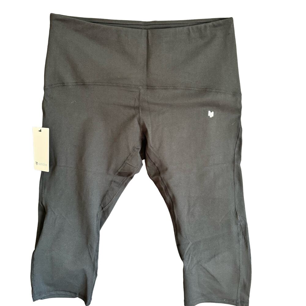 Ododos Women's SZ 2XL Black/White Heathered Leg Capris Legging bundle 2 pack